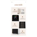 Black and white feet tower heater with digital display and sturdy base for stability in a small air conditioner design