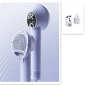 Lavender-colored smart 2-in-1 pet hair dryer with digital display and detachable brush attachment for easy grooming