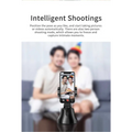 Black smartphone tripod with adjustable arms and circular base for stable live video tracking using smart ai gimbal apai genie
