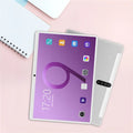 Silver-framed smart android entertainment 3g calling tablet pc with purple gradient screen and matching silver case
