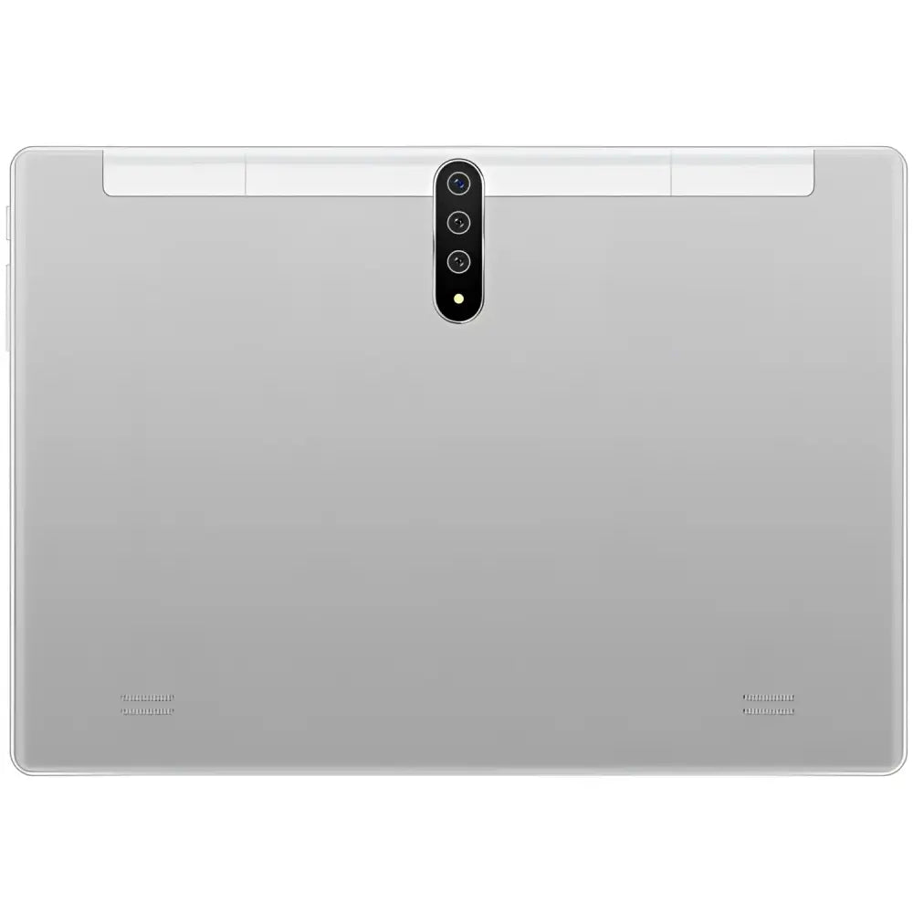 Silver smart android entertainment 3g calling tablet pc backside with sleek design and vertical camera module