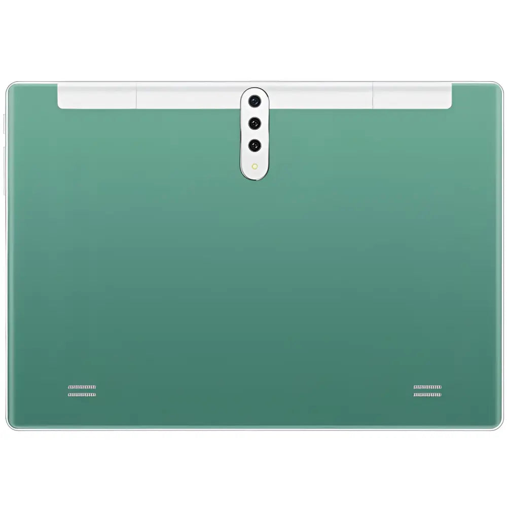 Teal-colored smart android entertainment 3G calling tablet pc with sleek glossy finish and vertical camera module on back