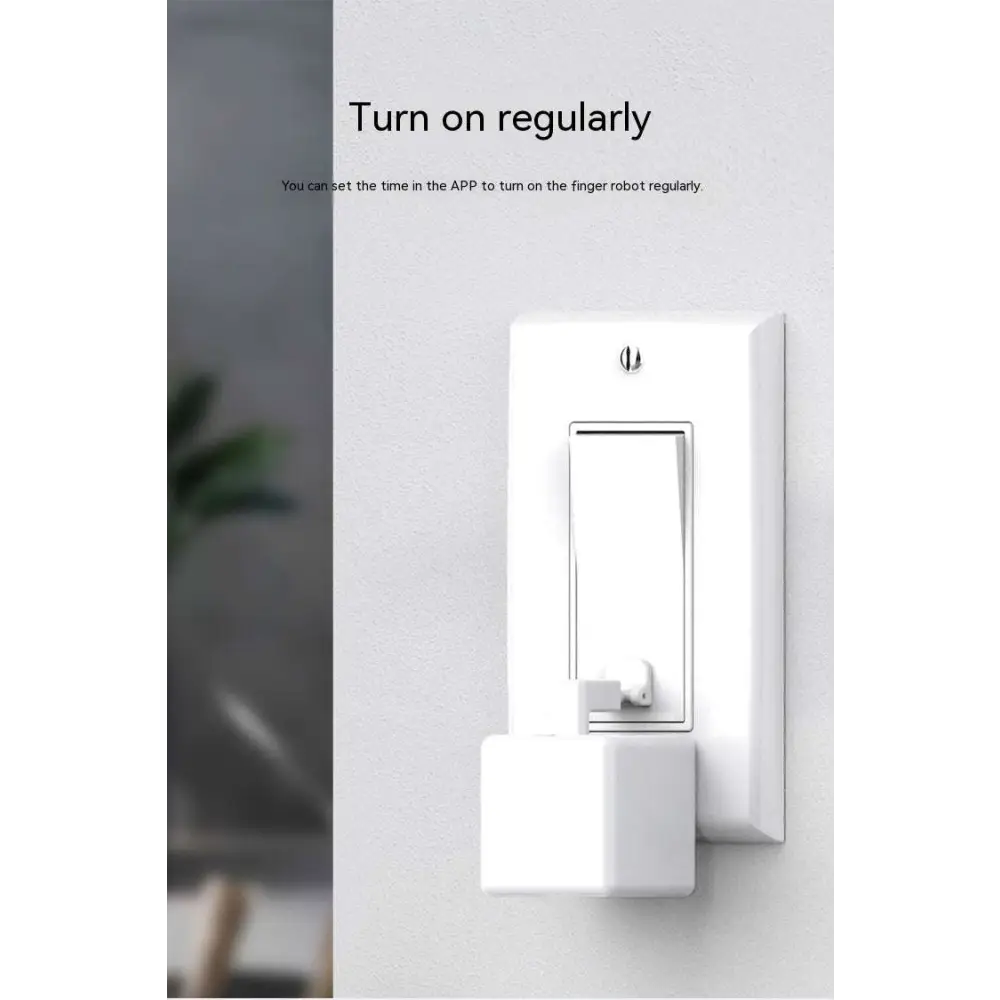 White rectangular smart bluetooth finger robot light switch with voice control and programmable sensor for applications