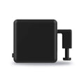 Black rectangular usb-c charger with matte finish and integrated stand for bluetooth finger robot voice control applications