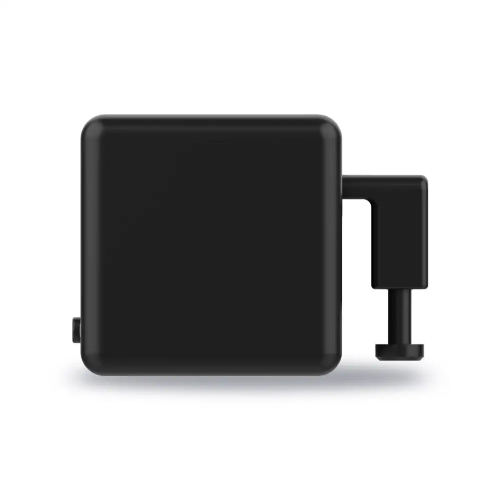 Black rectangular usb-c charger with matte finish and integrated stand for bluetooth finger robot voice control applications