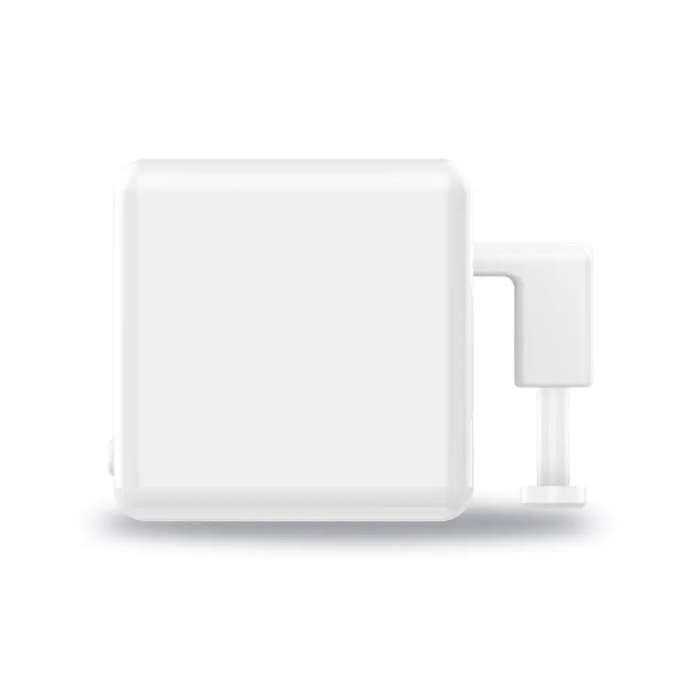White rectangular apple 20w usb-c power adapter with sleek minimalist design for bluetooth finger robot voice control applications