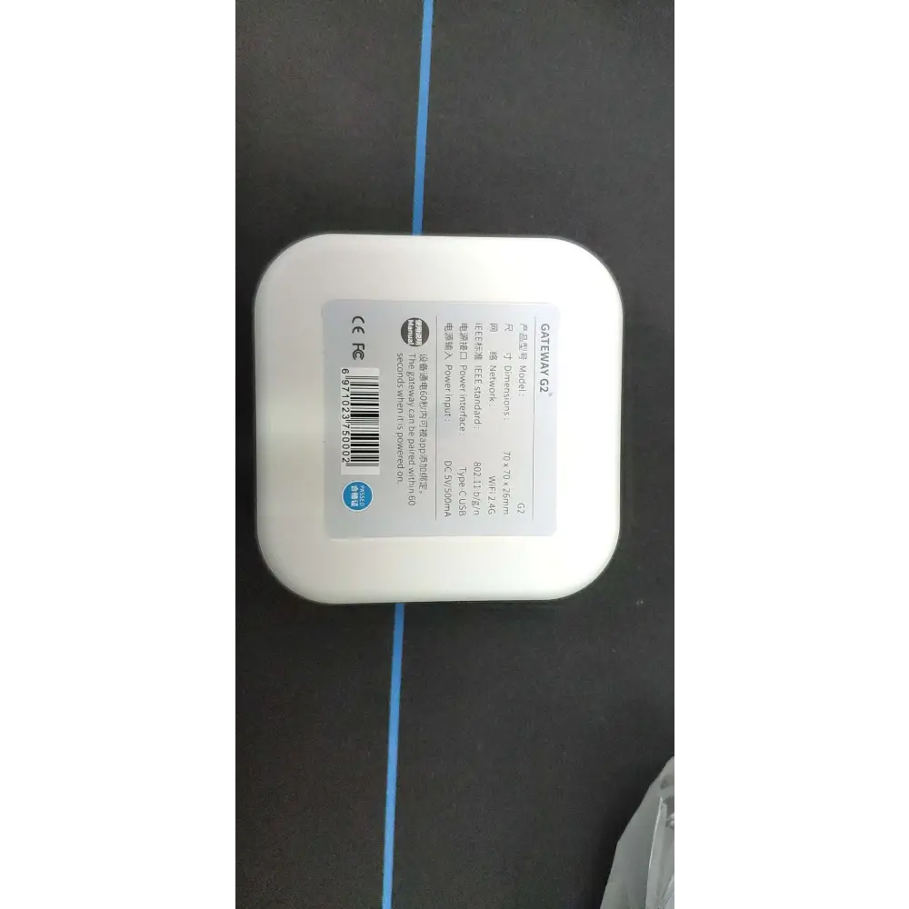 White rectangular power adapter with technical specifications label for smart bluetooth fingerprint lock digital keypad system