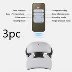 White and black ergonomic smart electric pulse neck massage relief tool with remote control and multiple massage modes