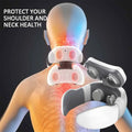 White and gray ergonomic neck and shoulder massager with circular heads smart electric pulse neck massage relief tool