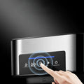 A sleek stainless steel smart espresso machine with digital display and steam milk frother for easy brewing