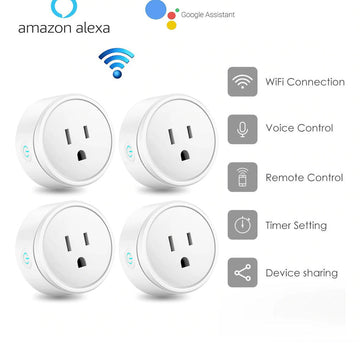 Smart Home Outlet Control By Google Home Assistant Or Amazon Alexa In Pack Of 2 Or 4
