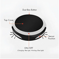 Black and white circular home sweeping robot with brush rolls for efficient home sweeping and modern design