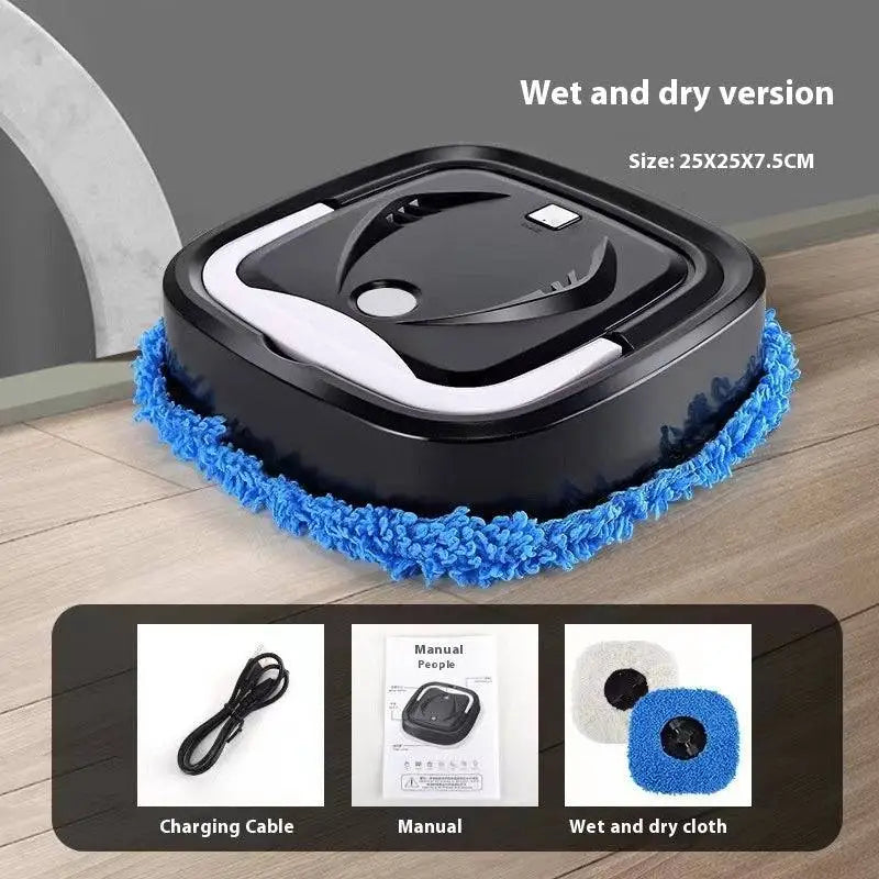Black and white humidifier mopping machine with blue microfiber cleaning pad for wet and dry humidifier mopping use