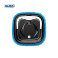 Black robotic humidifier mopping machine with blue microfiber cleaning pad and white accents for dry humidifier mopping