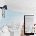 Black rectangular smart intercom network camera mounted on wall bracket for secure communication and monitoring