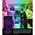 A sleek black smartphone showing rgb music sync interface for smart led string music sync Christmas lights