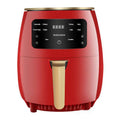 Red roronron smart touch air fryer with digital display black control panel gold accents royale essence lux quality