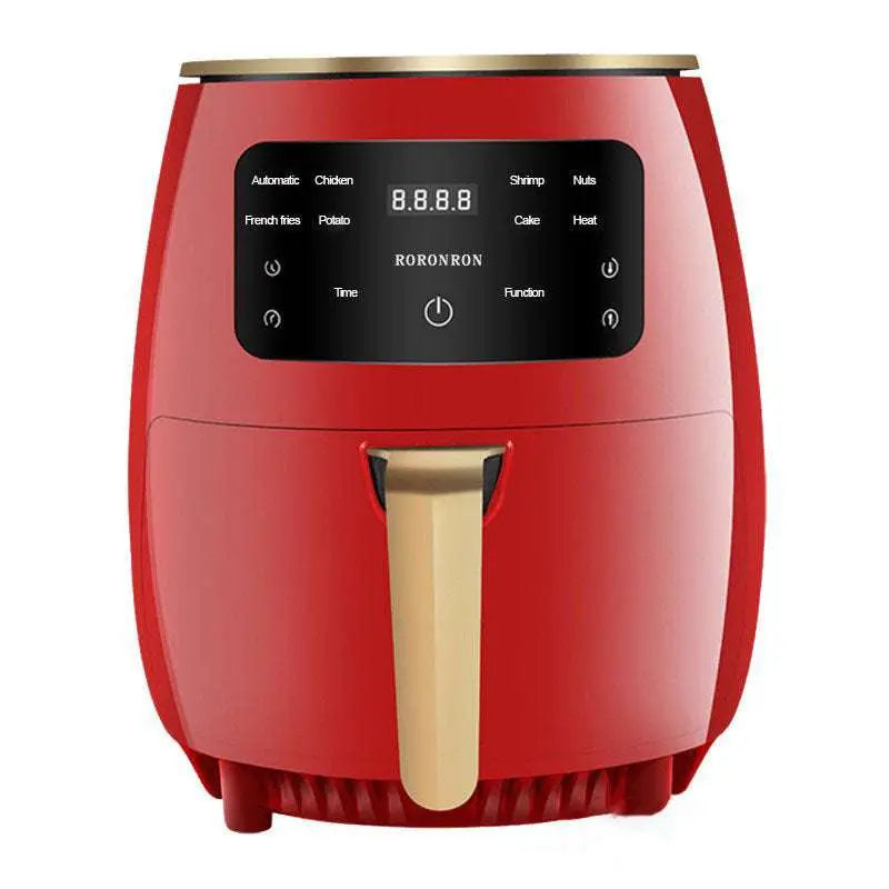 Red roronron smart touch air fryer with digital display black control panel gold accents royale essence lux quality