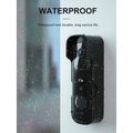 Black waterproof smart wifi doorbell video doorbell intercom with glossy finish and integrated camera lens for mobile phone connectivity