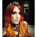 A black spiked crystal crown tiara featuring a silver smoky quartz crescent moon centerpiece