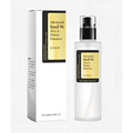 Clear glass bottle with black pump and gold label containing ouihoe advanced snail 96 mucin power essence for snail revive moisturizer cleansing gel