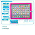 Pink children’s smart toy pad with colorful app icons and protective case featuring educational features