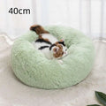 Soft plush winter warm pet bed in mint green with a soft fluffy texture designed for comfort and warmth