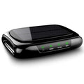 Black glossy solar car air purifier with solar panel and green led indicators for power and functions