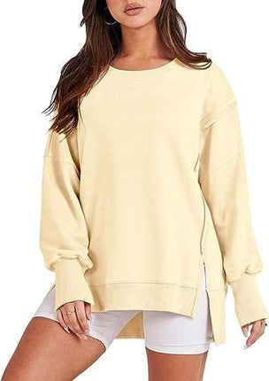 Solid Oversized Sweatshirt Crew Neck Long Sleeve Pullover Hoodies Tops Fashion Fall Women Clothes Winter - Royalessencelux