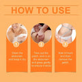 Orange instructional diagram for using south moon herbal beauty shaping body patch with turmeric curcumin ingredients