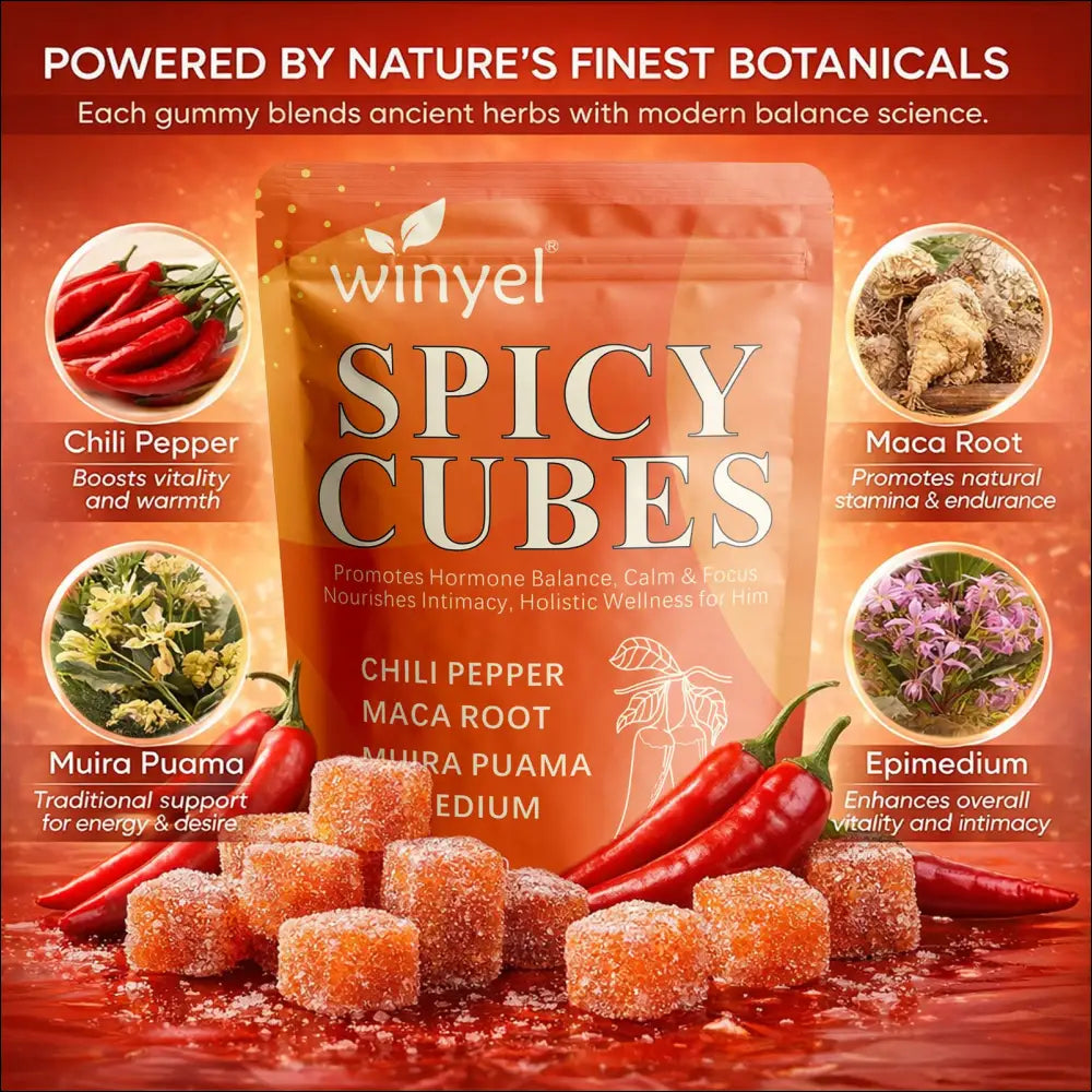 Orange spicy intimacy gummies with sugary coating for hormonal balance and support of intimate health and energy levels