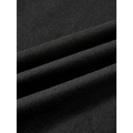 Black cotton fabric with smooth texture and subtle horizontal ridges on splicing bear letter printed casual t-shirt