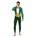 St Patrick’s Day green jumpsuit featuring a bow digital print perfect for festive celebrations and comfortable wear