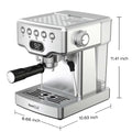 Stainless steel 20 bar espresso machine with digital display 92°c black handle portafilter and milk frother