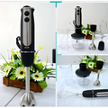 Black and stainless steel 850w stainless steel handheld food stick blender with interchangeable attachments for household use
