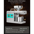 Stainless steel household oil press machine with digital display and funnel top for efficient oil pressing