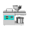 Stainless steel household oil press machine with digital display and funnel top for efficient oil pressing