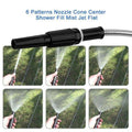 Black plastic spray nozzle with six adjustable patterns and chrome metal hose for stainless steel garden hose outdoor watering tasks