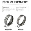 Stainless steel odin norse rune ring by beier made of 316l stainless steel with retro finish and engraved runes