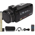 Standard black English 2.7k HD digital camcorder dv06s with silver lens ring and sleek compact design
