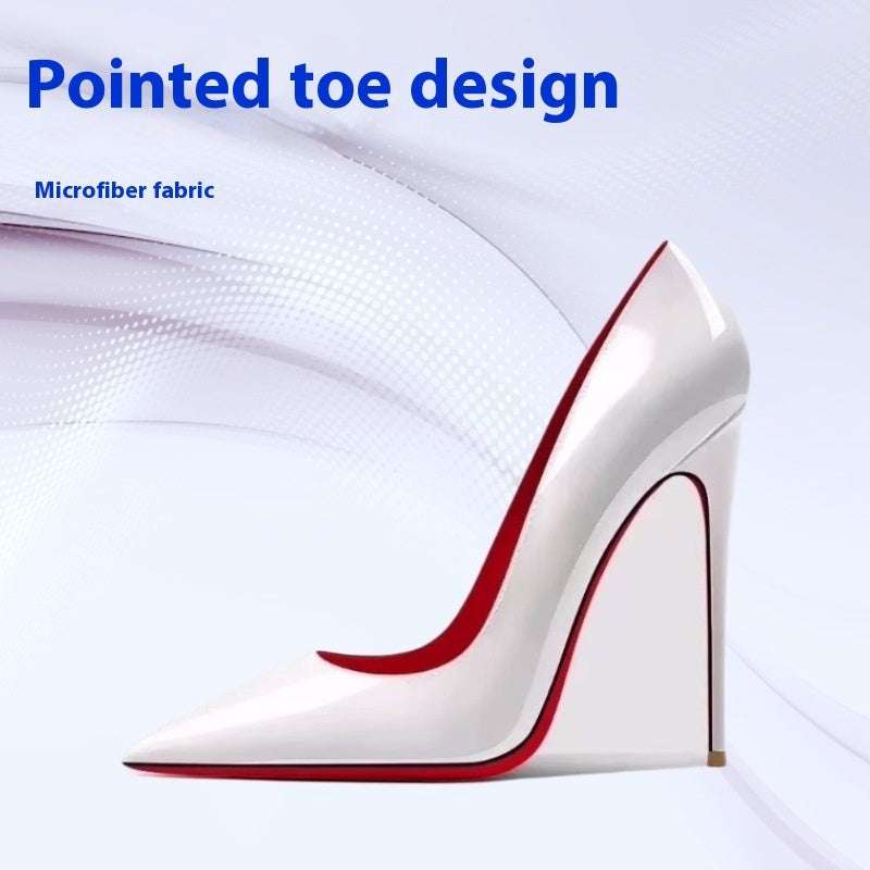 Stiletto Pointed Toe Professional High Heels Women Button Full Cup Plus Size Bra Without Wi Royalessencelux