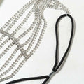 Silver rhinestone layered rhinestone headband with black elastic band from style princess elastic multi collection