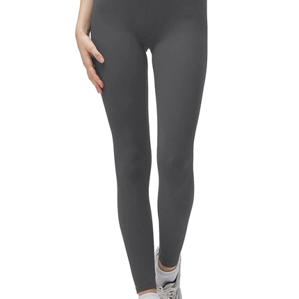 SUHK ASANA Cross Waist Ribbed Tummy Control Gym Fitness Yoga Leggings Running Tights for Women - Royalessencelux