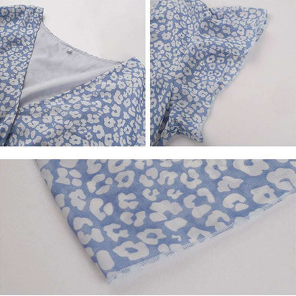 Summer Dresses Ruffle Cap Sleeve V Neck Belt Wrap Split Boho Floral Long Casual Party Beach Dress - Royalessencelux