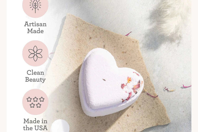 SUNE exclusive - Heart Shaped Shower Steamers Gift Box, Set of 4 Shower Steamers Package - Royalessencelux