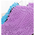 Super absorbent microfiber bath towel for dogs cats in purple and blue with dense fluffy tufts for enhanced absorbency