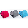 Heart-shaped pet grooming mitts in red gray blue with super absorbent microfiber texture for dogs cats towels