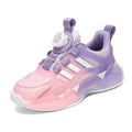 Teal gradient shoes rotating button boy features purple and pink mesh with white three stripes and a dual network sdx dial closure