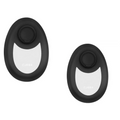Black and white phone stand with circular grip for teal nano glass crystal hair eraser removal tool use