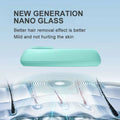 A sleek teal nano glass crystal hair eraser handheld device for effective hair eraser removal